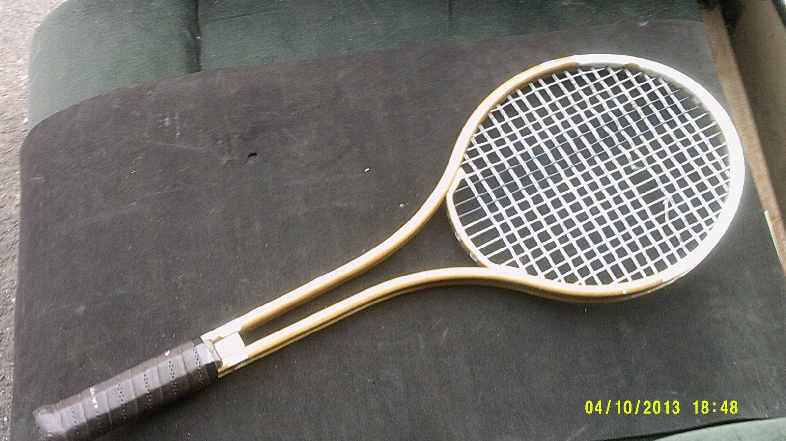 WOW GREAT VINTAGE/ANTIQUE METAL ALUMINUM TENNIS RACQUET BY TAD/WILSON