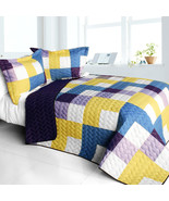 [Purple Feelings] 3PC Vermicelli - Quilted Patchwork Quilt Set (Full/Que... - $101.99