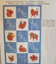 1930&#39;s Crib quilt pattern - Animals &amp; Letters Applique or Outline mc1835 - $10.00