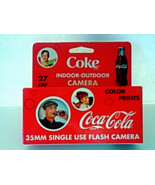 New Coca Cola 35MM Single Use Indoor-Outdoor Flash Camera Color Prints NOS - $15.00