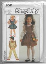 Simplicity 7011 Girls Child Dresses Jumper Blouse Overalls Sizes 3 4 5, ... - $12.00