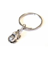 Frog Charm Key Ring Key Chain or Zipper Pull with Silver Frog Charm - $9.00