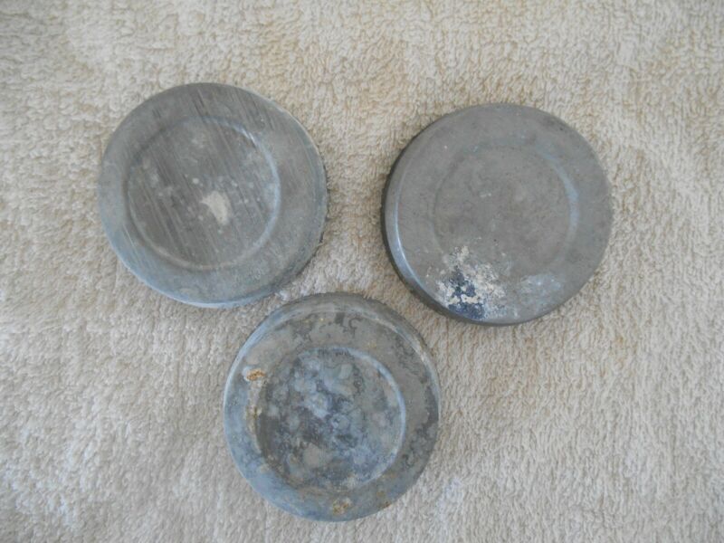 Lot of 3 Vintage Zinc Porcelain Lined Canning Lids for Mason Jars Jars
