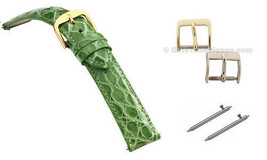 Genuine Crocodile Skin Green Ladies Fast Change Watch Band, Many Sizes Available - $74.88