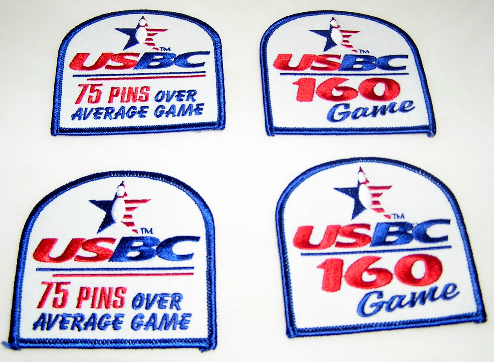 USBC Bowling Lot of 7 Award Patches 200 Game, 160 180 Game, 75 Pins