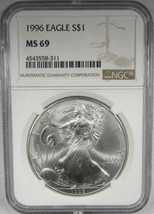 1996 American Silver Eagle NGC MS69 Certified Coin AK783 - £104.66 GBP