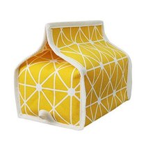 Japanese-style Linen Tissue Box Non-woven Home Pumping Paper Box Yellow ... - $10.65