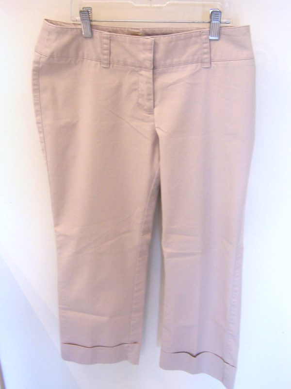 Caslon women's Capris pants size 2 beige cropped cuffed low waist 23