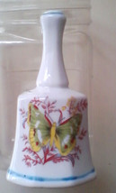 Bell Ceramic Springtime Easter Dinner Bell w/Red Fern, Flowers &amp; Green B... - £14.17 GBP