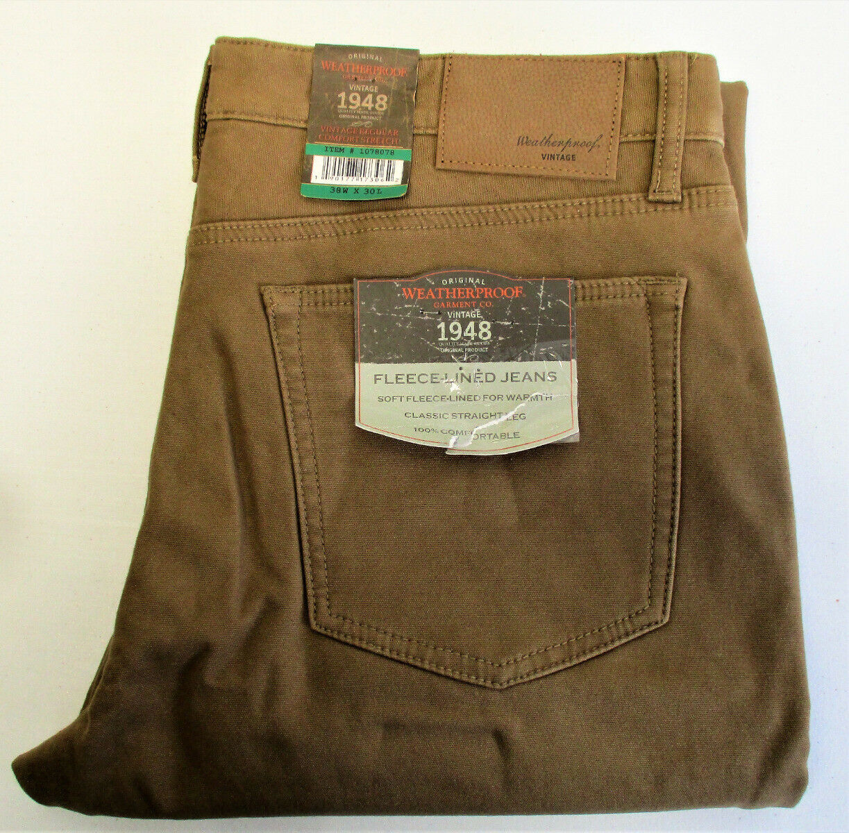 Weatherproof® Vintage Men's Fleece Lined Pant Regular Fit Wheat Size ...