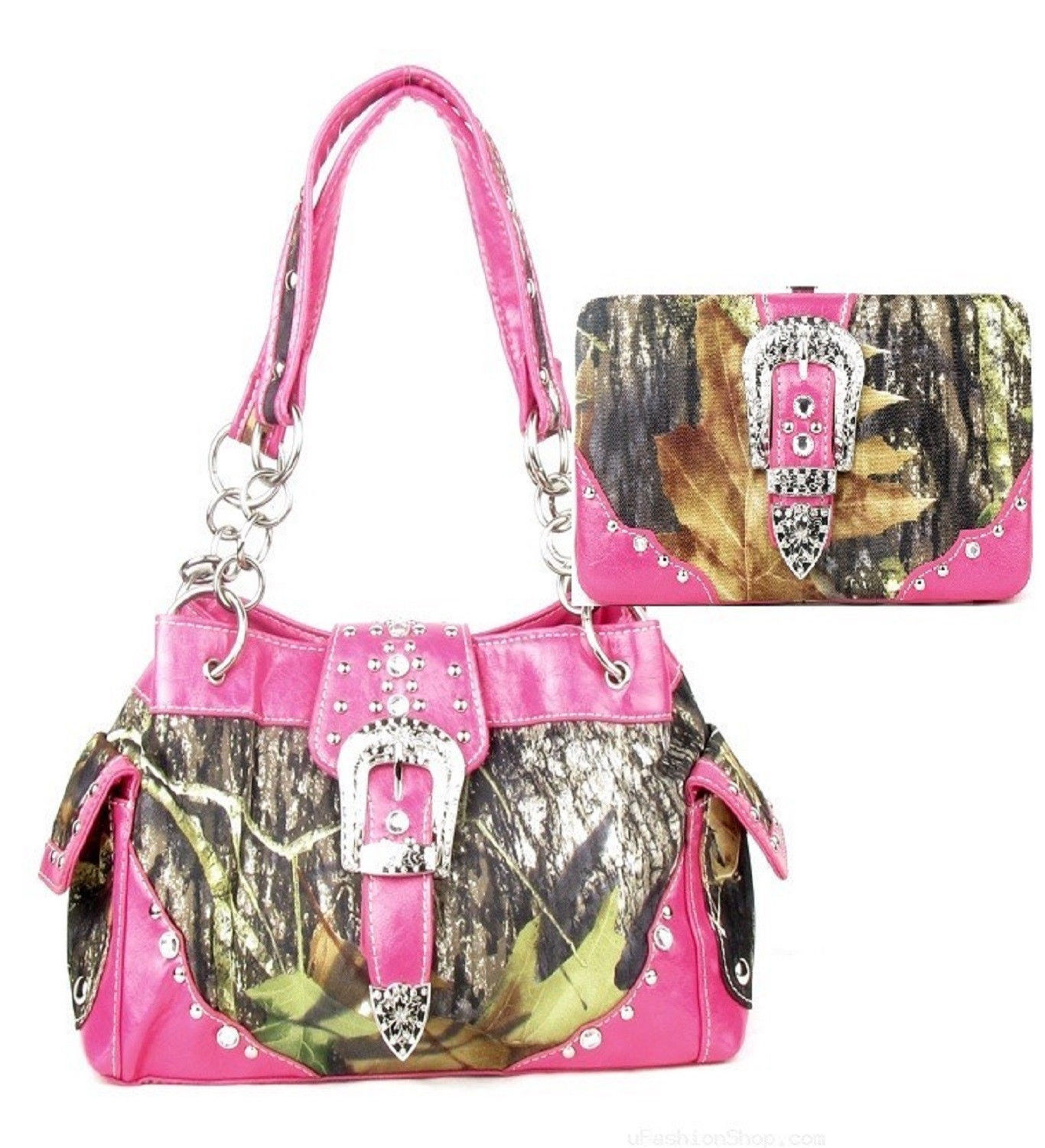 Western Belt Buckle Purse Camouflage Handbag Mossy Oak Camo Wallet