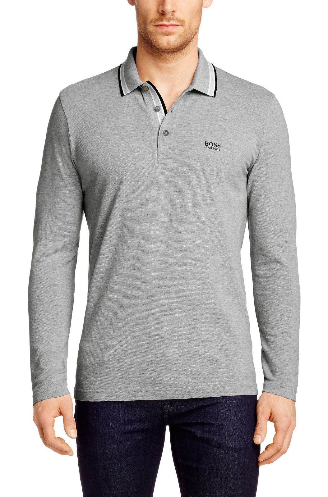 hugo boss men's long sleeve polo shirt