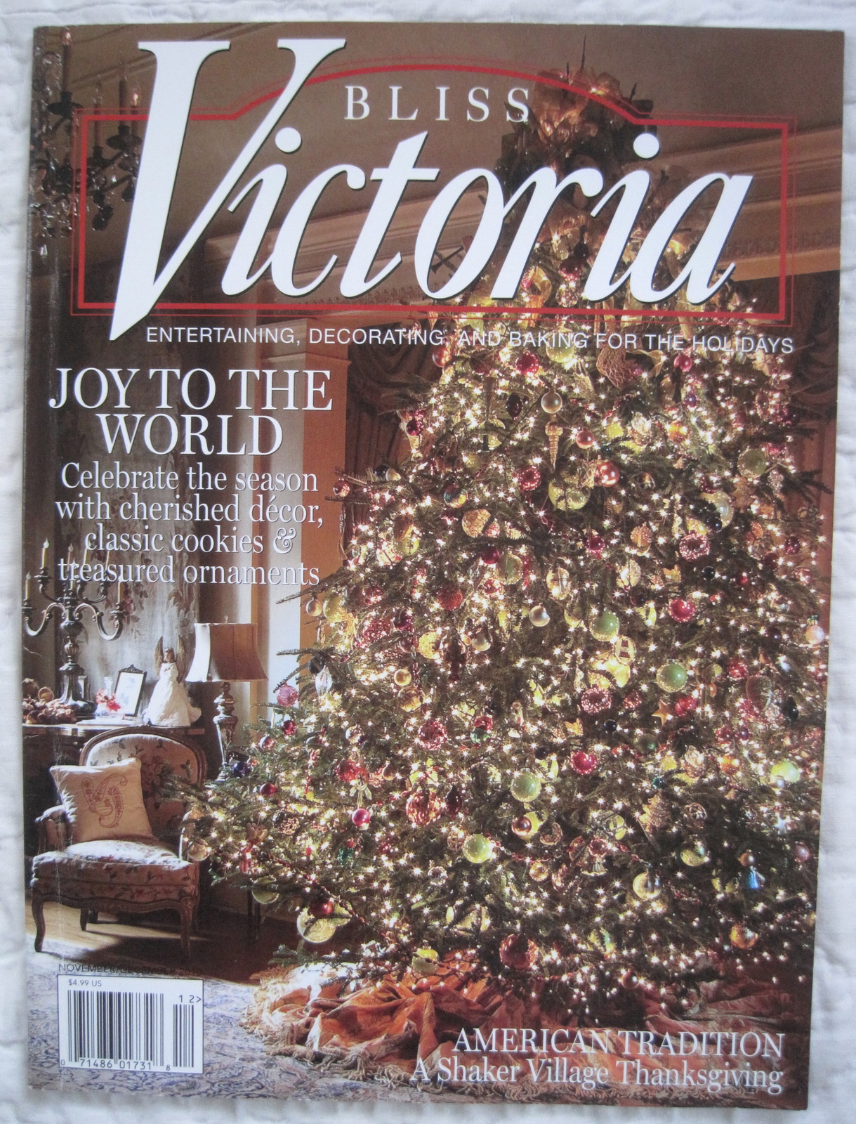 Victoria Magazine "Holiday Issue" November & December 2010 Magazine