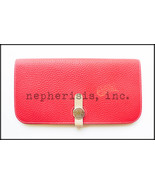 NIB Hermes DOGON RECTO VERSO BICOLOR WALLET TOGO Rouge Garance &amp; Gris T ... - $3,000.00
