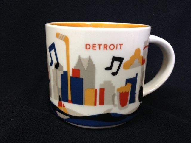 2013 Starbucks Detroit Michigan You Are Here Ceramic Coffee Cup Mug ...