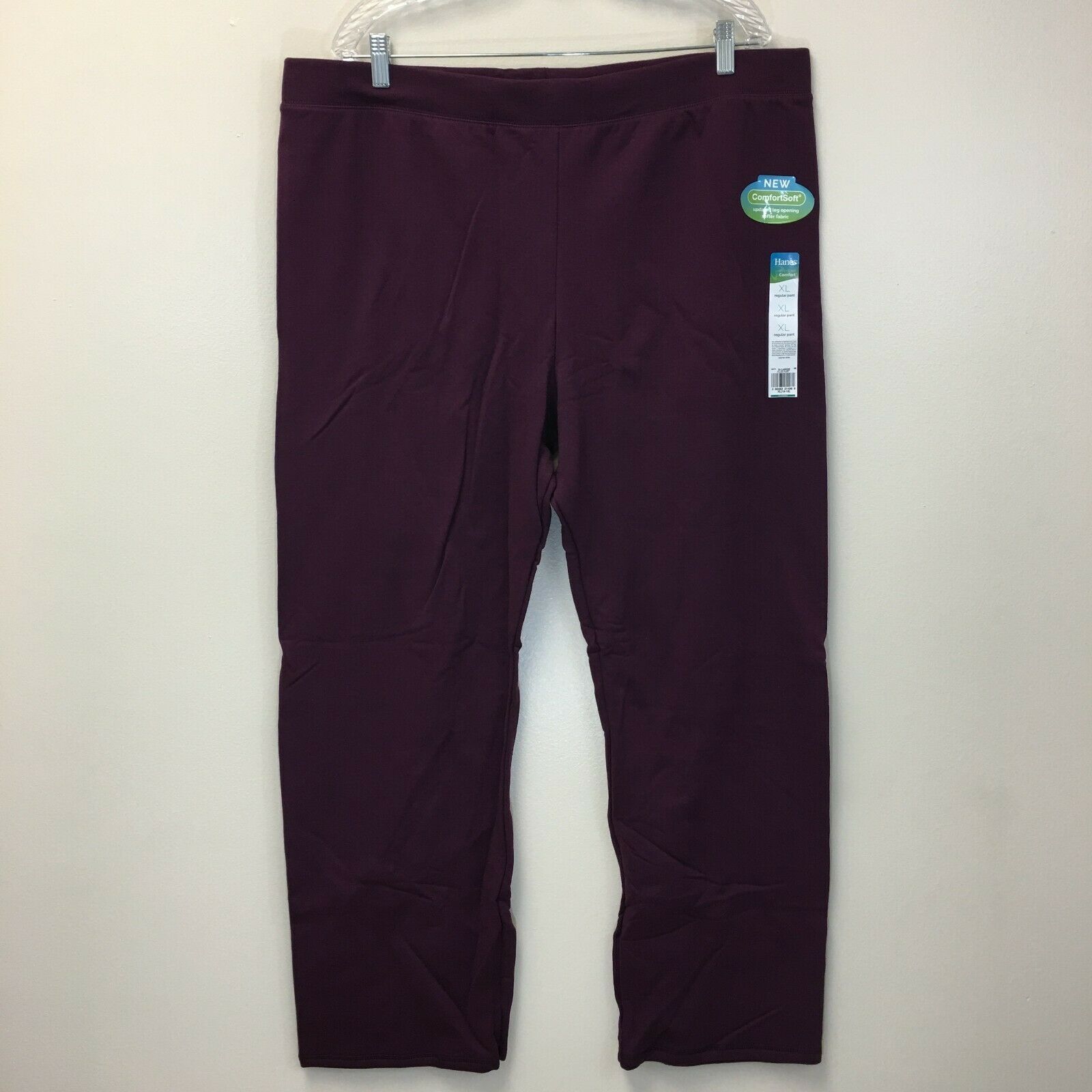 Hanes ComfortSoft Women's Open Bottom Leg Fleece Sweatpants, Purple, XL (16-18)