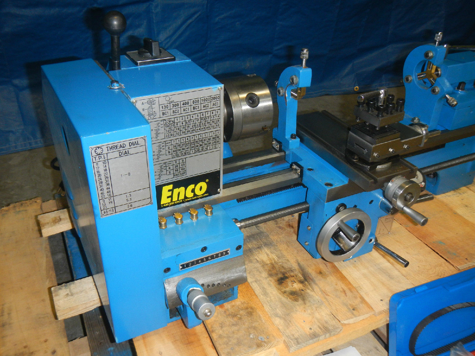 ENCO 9" x 20" Belt Drive Bench Lathe 3/4 Hp 115 Volts 6 Speed Lathes