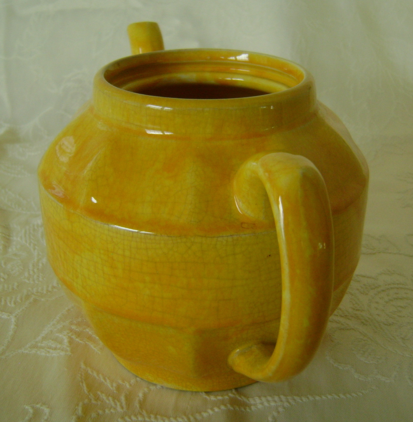 Teapot, Sadler, Yellow Ceramic, Crazing, EnglishMade Teapots