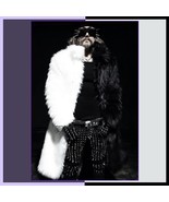 Men&#39;s Hip Long Luxurious Thick White Split Black Mix Mink Faux Fur Trenc... - $269.95