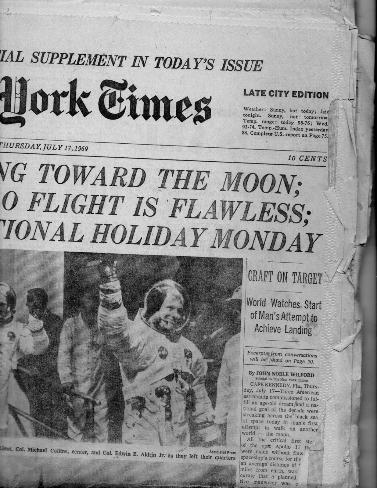 The New York Times NewspaperThursday, JULY 17, 1969 194069