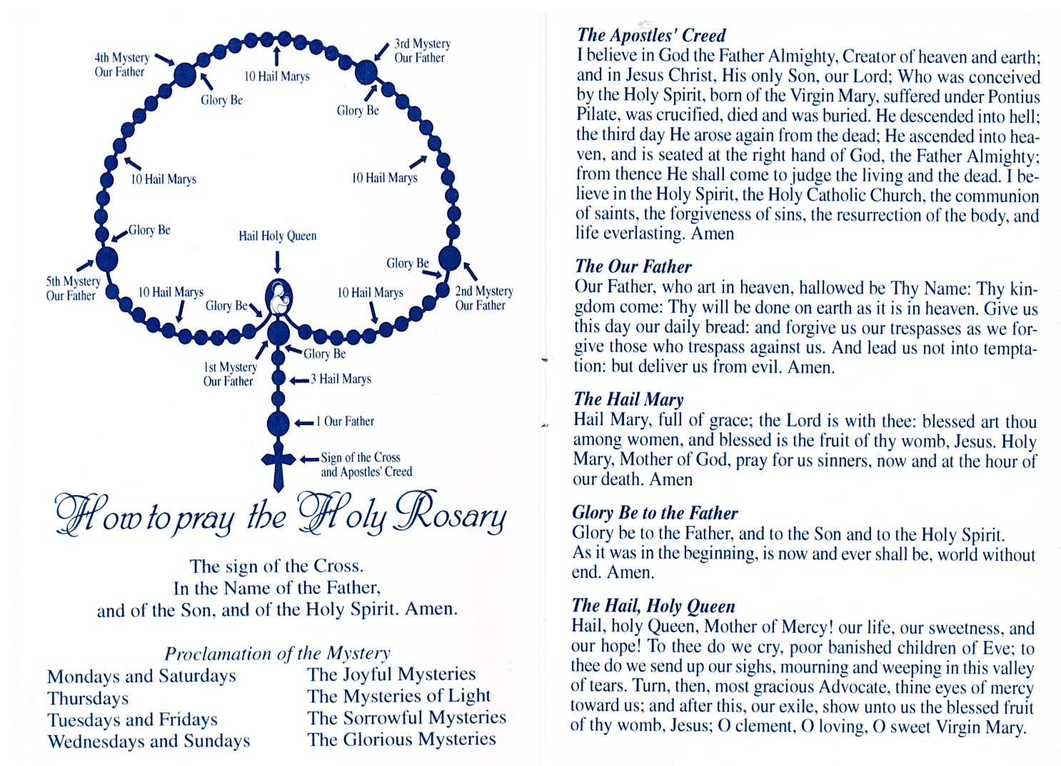 How To Pray The Rosary Printable Booklet