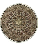 Isfahan 10&#39; x 10&#39; Handmade Wool&amp;Silk NEW Fine Round Rug - $2,604.84