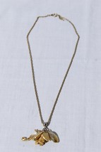Trifari Nautical Charm Gold Tone Necklace - Seahorse, seashell, Coral - $14.81