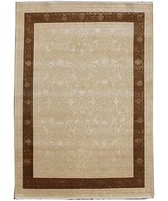 Beige-Brown 12x8 Silk&amp;Wool Traditional Handmade Rug - $5,156.76