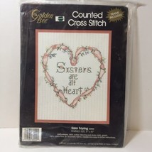 Sisters are All Heart Cross Stitch Kit Golden Bee 8" x 10" - $9.74