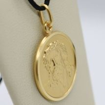 SOLID 18K YELLOW GOLD ECCE HOMO, JESUS CHRIST FACE MEDAL, DETAILED MADE IN ITALY image 2