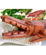 Vintage Crocodile Alligator Hand Carved Wood Wooden Sculpture Figurine - $26.95