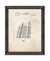 Separable Fastening Device Patent Print Old Look with Black Wood Frame - $24.95+