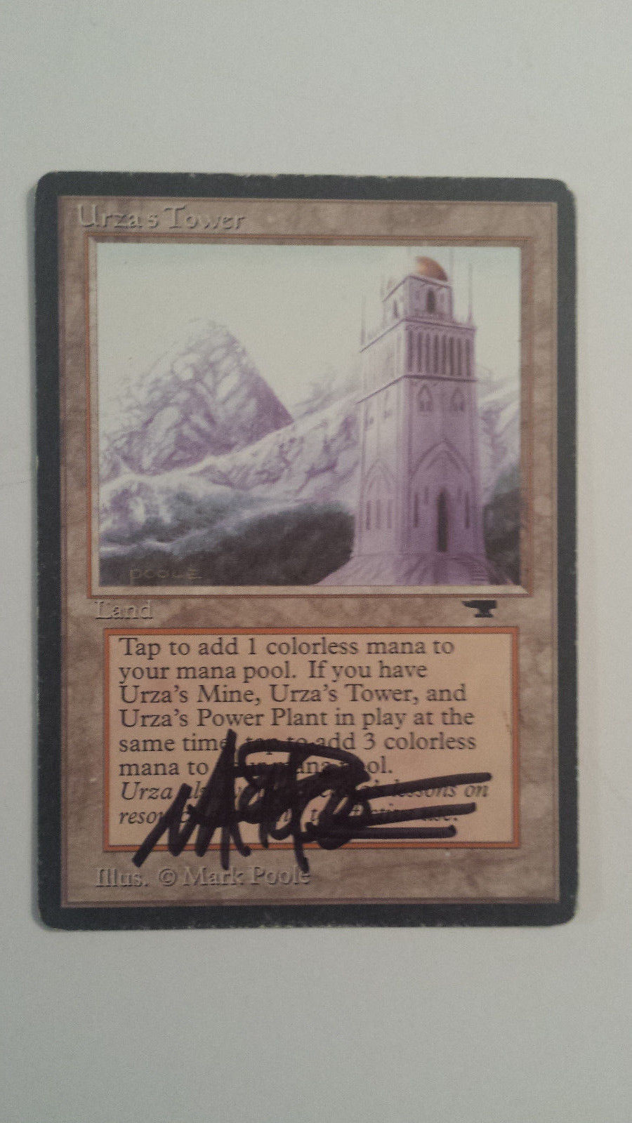 Urza's Tower Antiquites Set signed by Mark Poole MTG 2 MTG Mixed