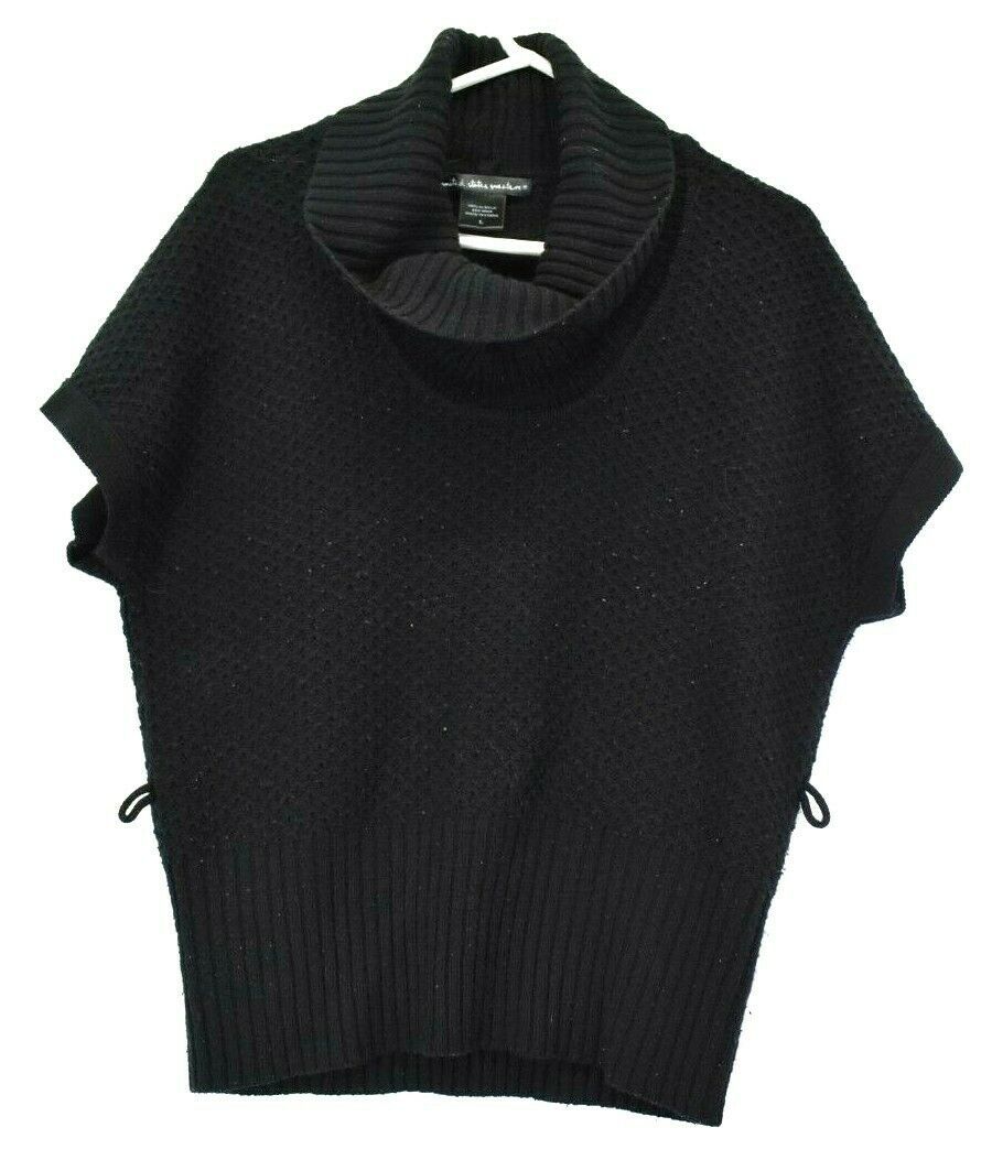 United States Sweaters Brand Women's Large Cowl Neck Short Sleeve Sweater Black Sweaters