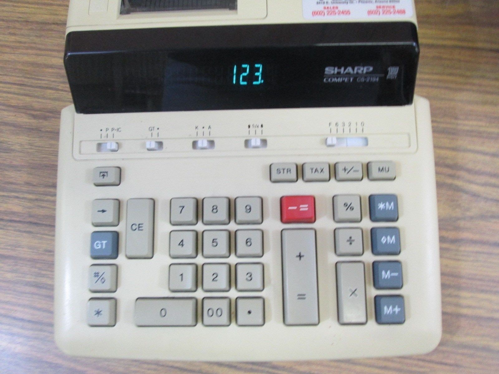 Sharp Compet CS2194 12 Digit Ribbon Printing Adding Machine Calculators
