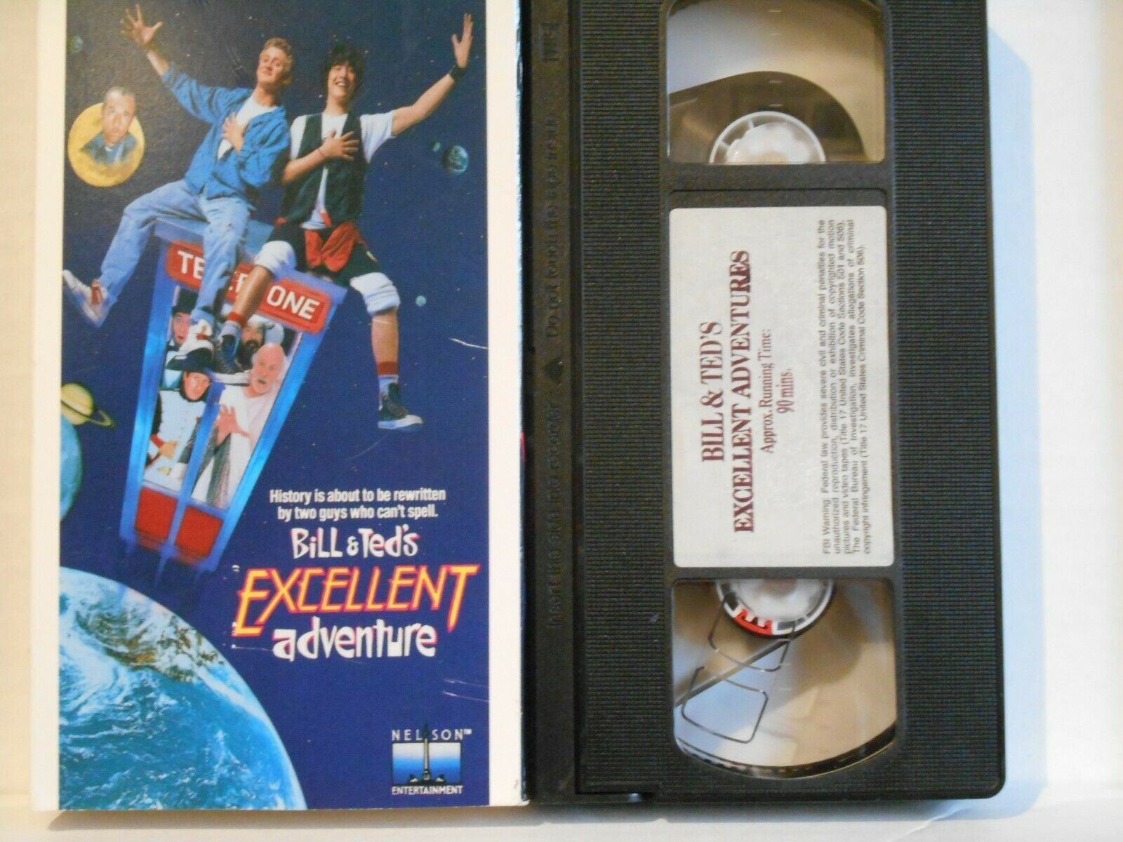 Bill and Ted’s Excellent Adventure VHS (NTSC) White Border Original Box Art  Rare