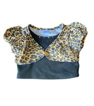 Build a Bear Leopard Animal Print Tee Top Plush Clothing - $10.88