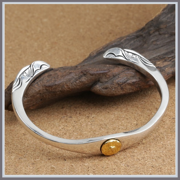 Vintage Silver Double Headed American Bald Eagle Adjustable Unisex