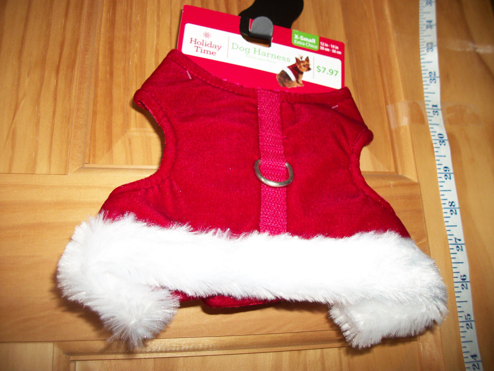 SimplyDog Pet Clothes XS Dog Harness Holiday Santa Suit Christmas