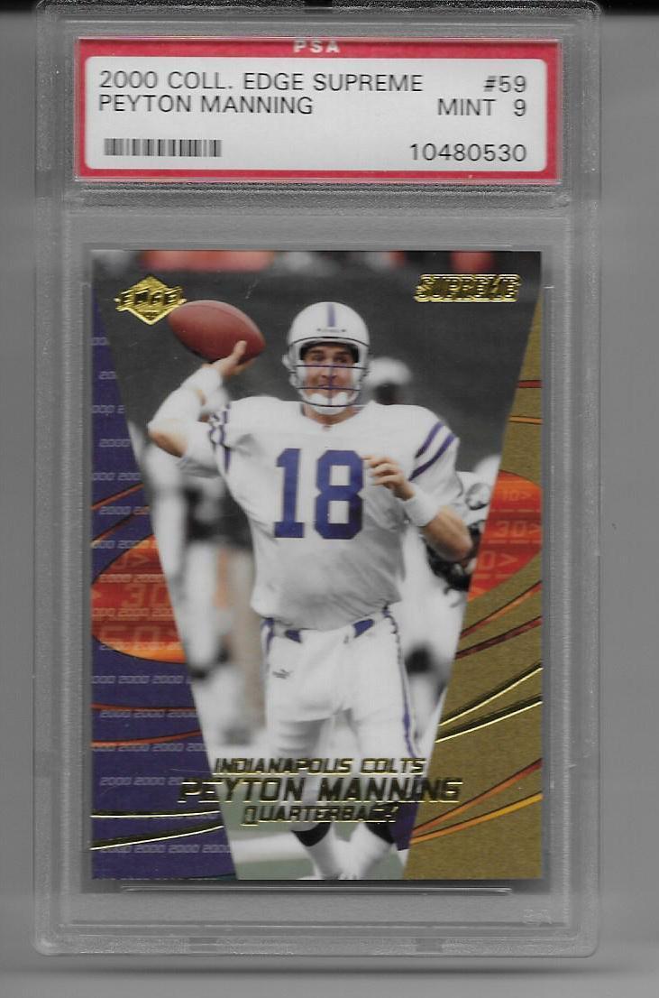 PEYTON MANNING 2000 Collectors Supreme Edge PSA Graded 9 Mint Card 59 ...