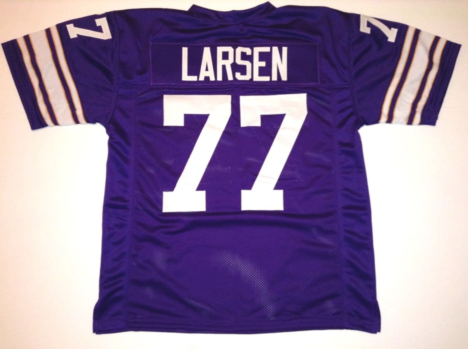 UNSIGNED CUSTOM Sewn Stitched Gary Larsen Purple Jersey M, L, XL, 2XL