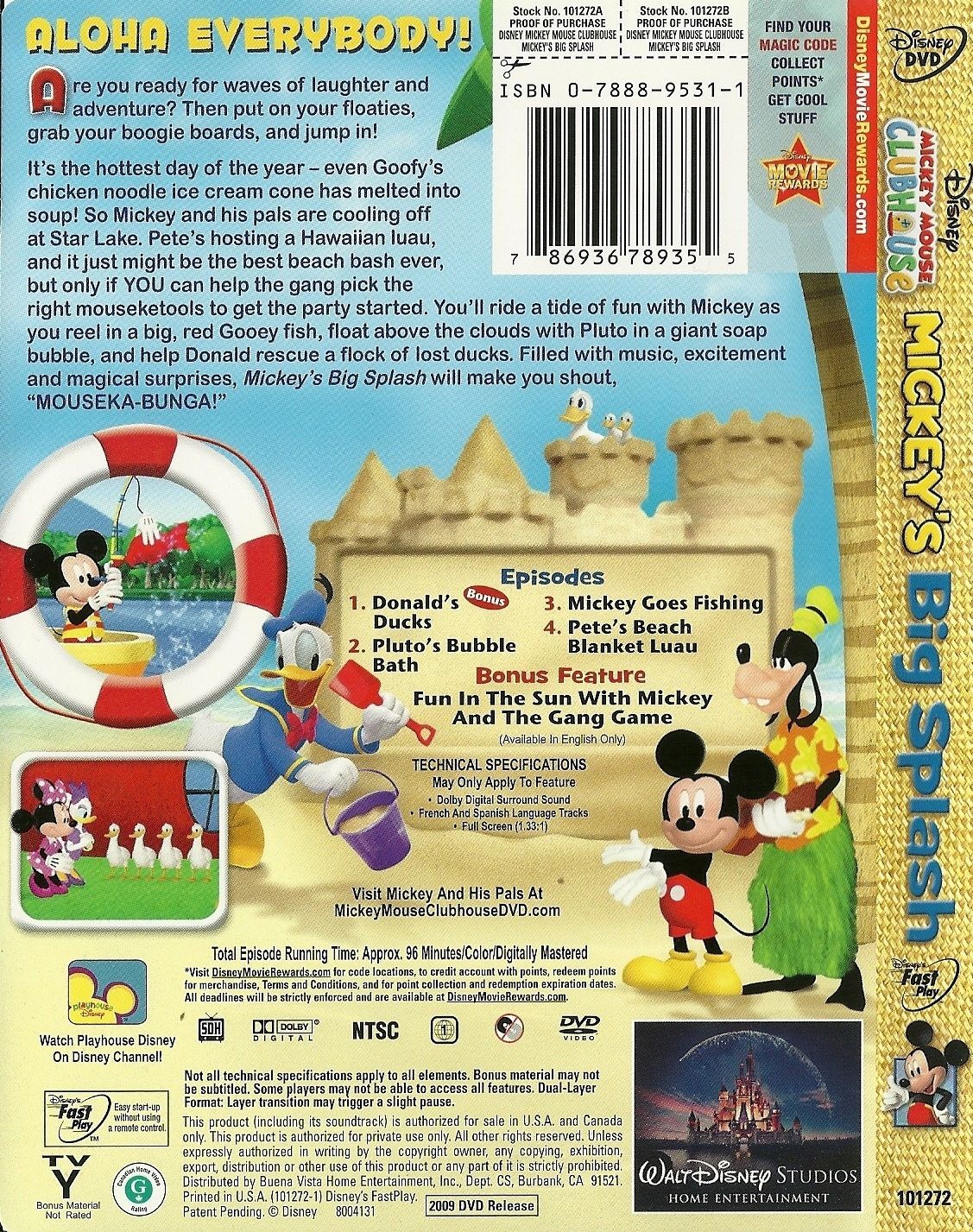 Mickey's Big Splash DVD Disney Mickey Mouse Clubhouse - DVD, HD DVD ...