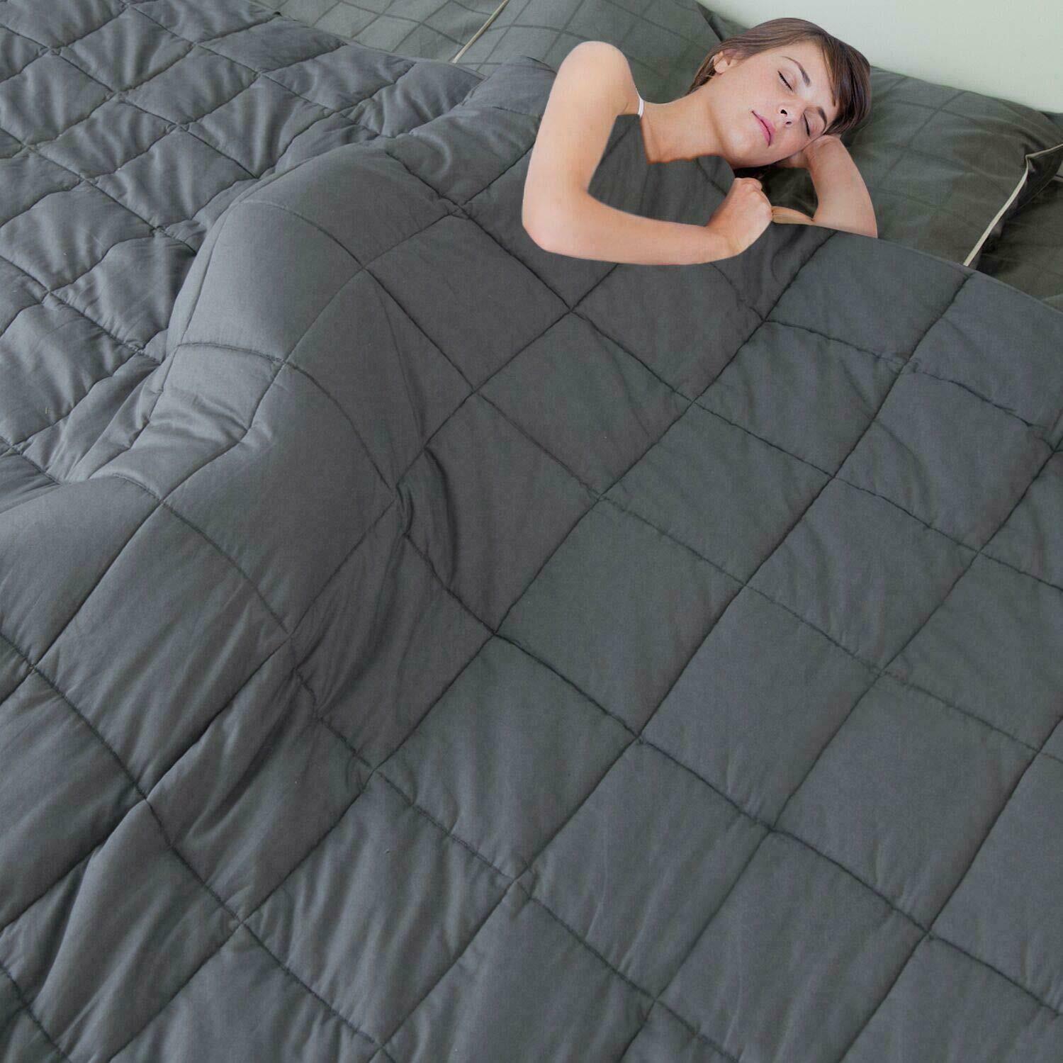 King Size 76" x 80" Weighted Blanket Reduce Stress Promote Deep Sleep