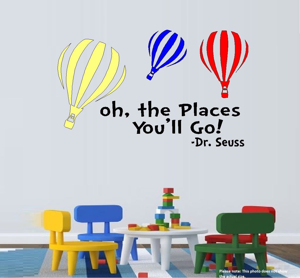 Oh The Places You'll Go: with Colored Balloons : Dr. Seuss, Wall Decal ...