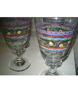 4-pc Sango Sweet Shoppe Glass Water Goblets 12 Ounce 7&quot; Excellent More a... - $28.99