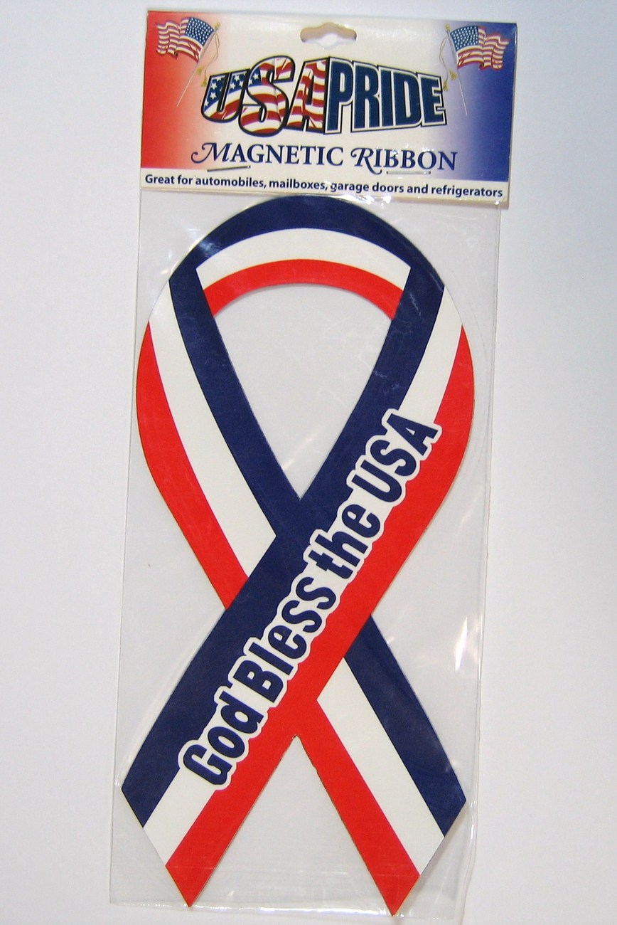Primary image for Magnetic Ribbon God Bless the USA Car Magnet NIP