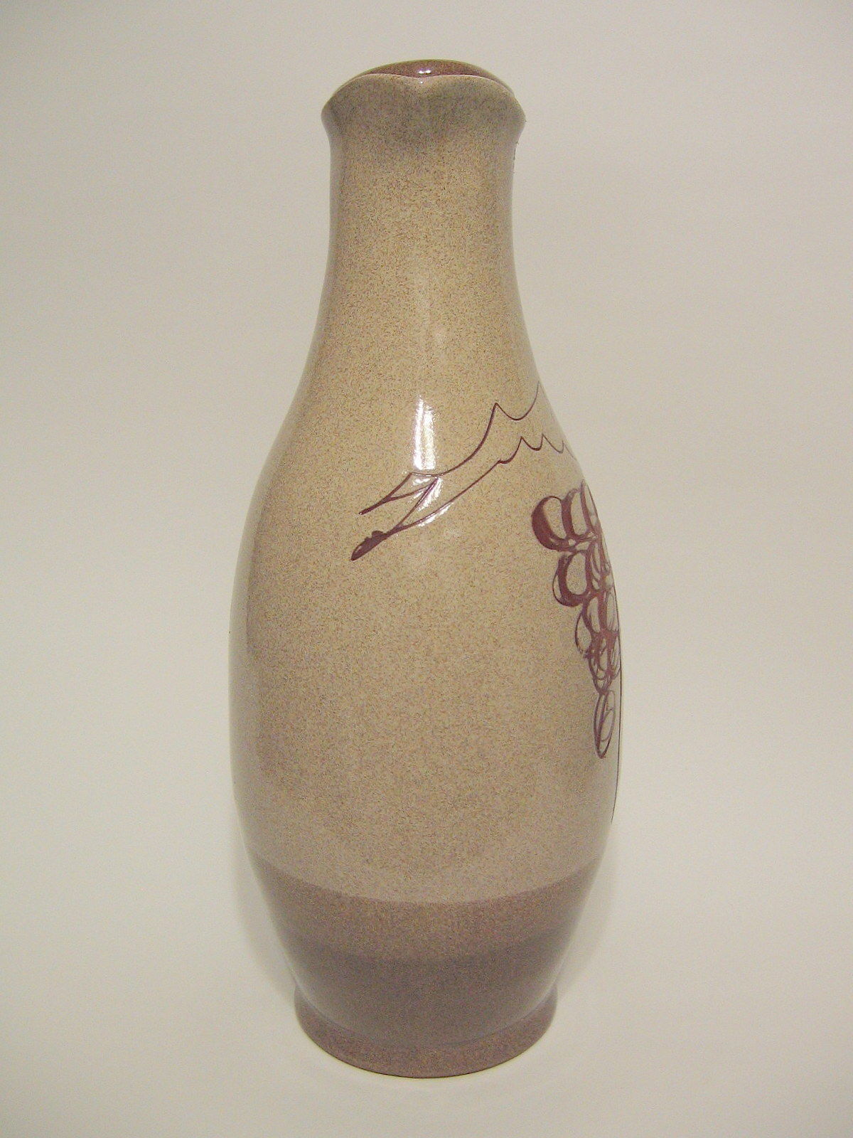 Studio Art Pottery Coffee Pitcher Wine Decanter Handmade Ceramic Red Clay Signed Pottery & Glass