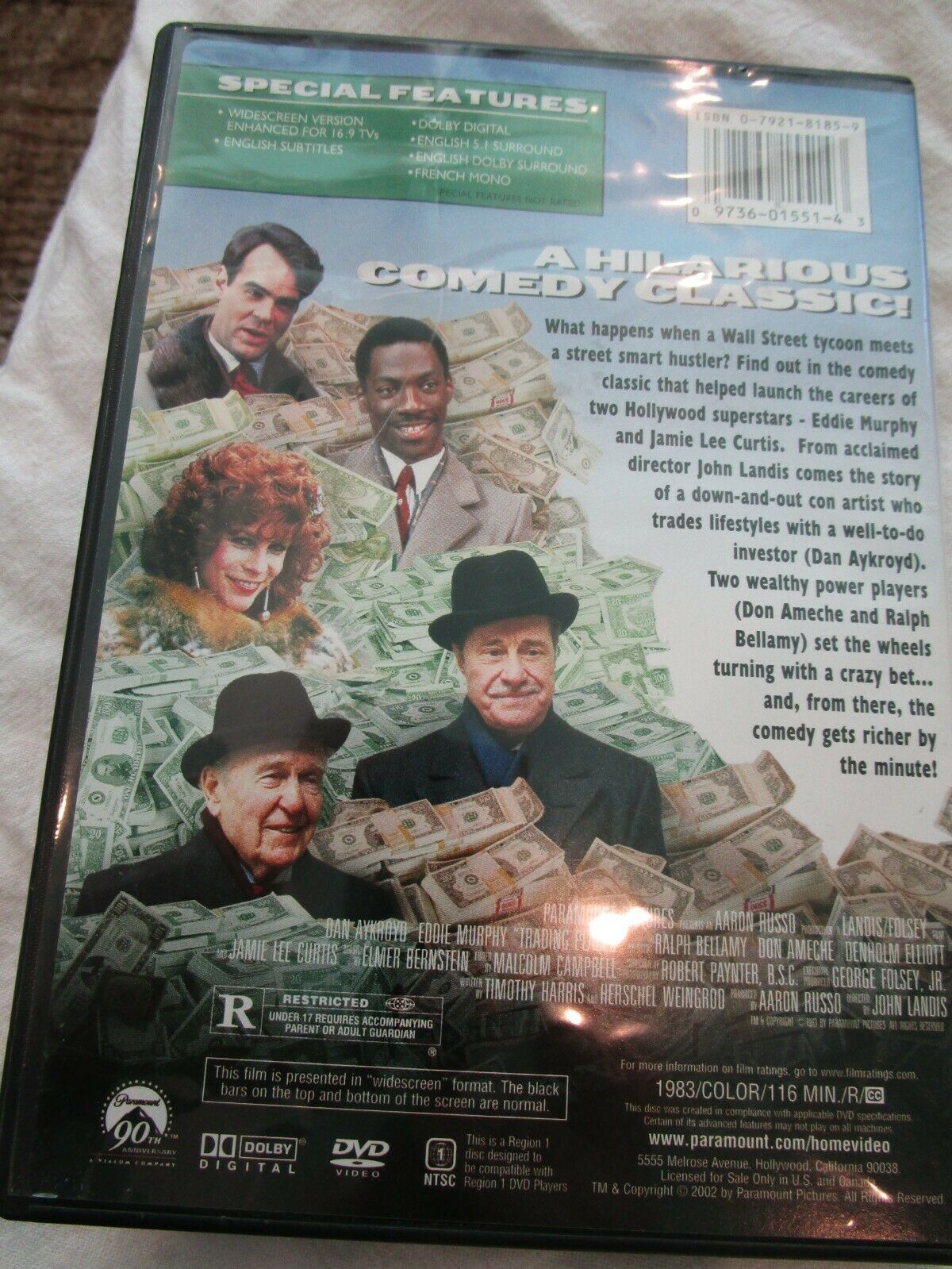 Trading Places Widescreen Edition Movie DVD Dan Aykroyd Eddie Murpy