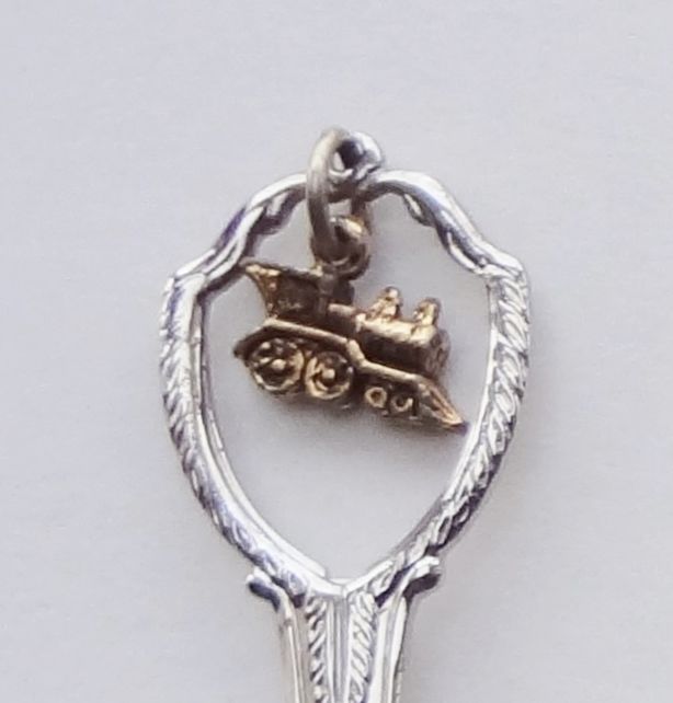 Collector Souvenir Spoon USA Arizona Train Charm Map Bowl