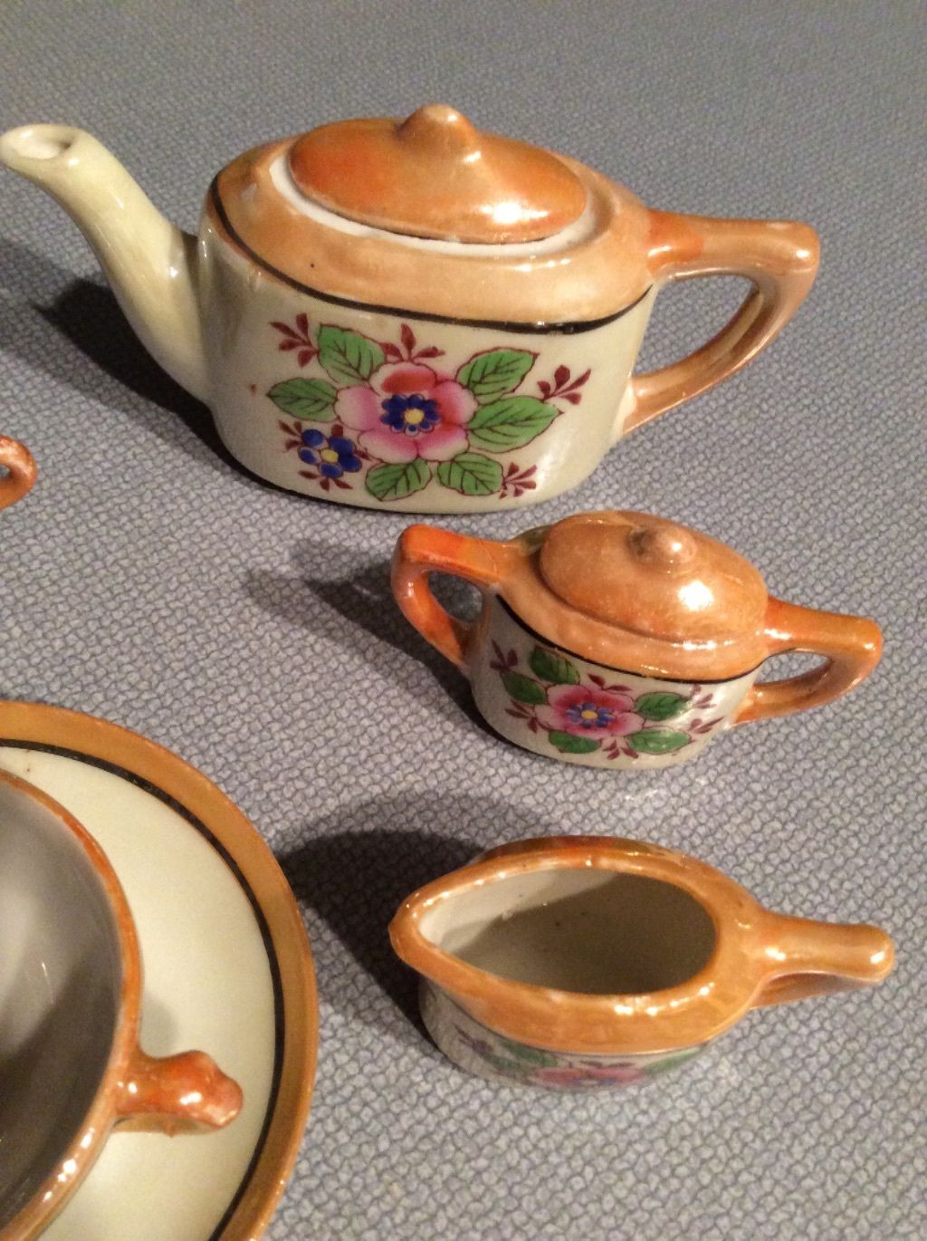 Vintage Child's Lusterware Tea Set Hand Painted Made in ...